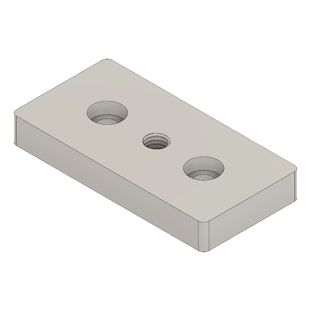 32-4590M10-1 MODULAR SOLUTIONS FOOT & CASTER CONNECTING PLATE<br>45MM X 90MM, M10 HOLE W/HARDWARE